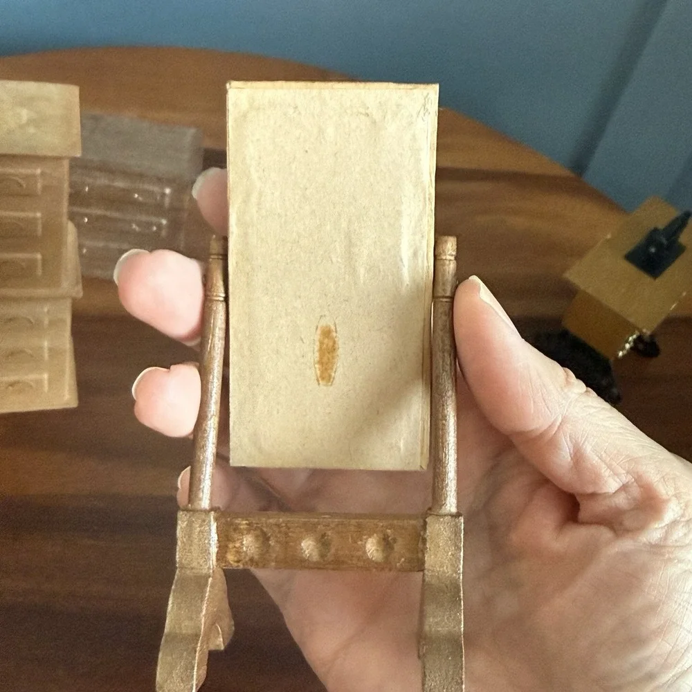 Vintage Dollhouse Miniature Furniture Lot Piano Music Box Sewing‎ Machine Mirror